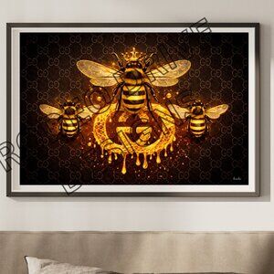 Queen Bee 36x24 Luxury Honey Wall Art Print